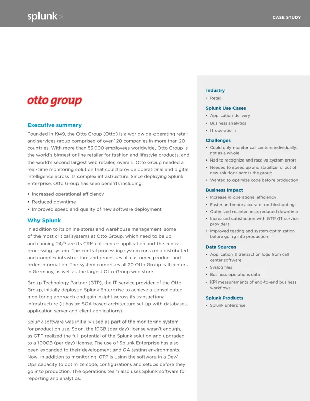 Splunk at Otto Group